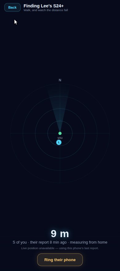 Actual Fred Family app: Find their phone.